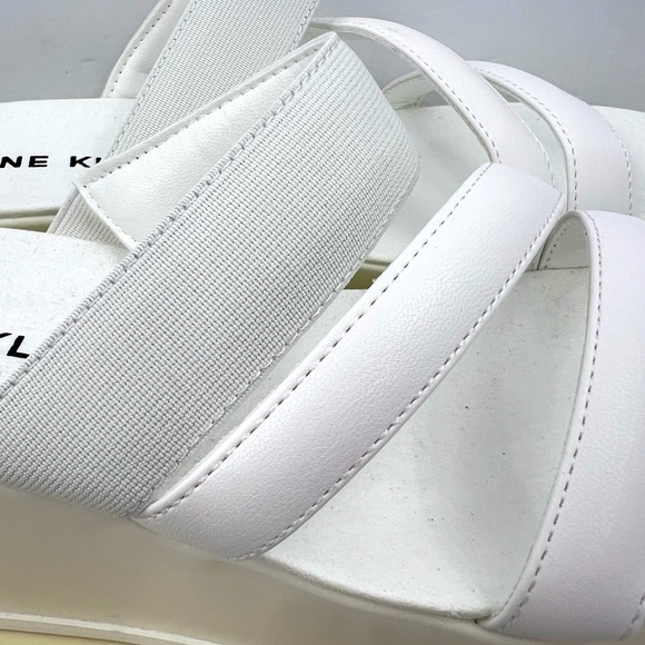 ANNE KLEIN, AKVAI WHITE SLIP ONS PLATFORM ELASTIC TOP WITH SUPER CUSHION SOLE9M - Picture 9 of 16